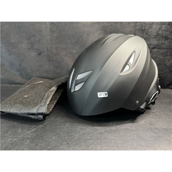 1 Black Vented Adjustable Snow Sport Helmet - New