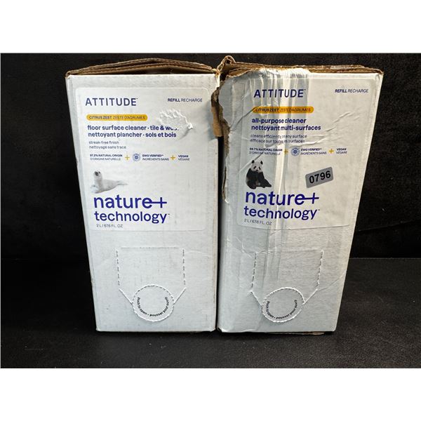 2 Boxes of Attitude Nature+ Technology - Floor Surface Cleaner and All Purpose Cleaner - New