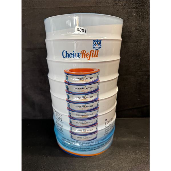 1 8-Pack of Choice Refill Diaper Pail Refill Cartridges Holds up to 2600 Diapers Total! - New
