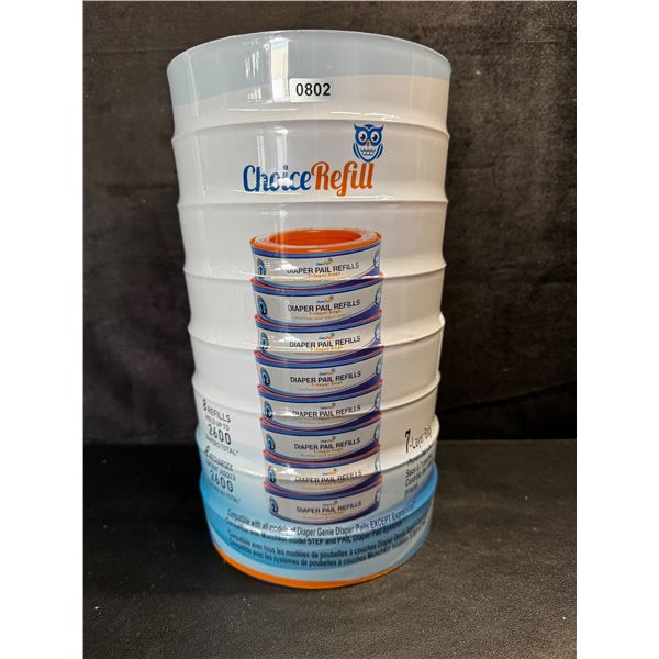 1 8-Pack of Choice Refill Diaper Pail Refill Cartridges Holds up to 2600 Diapers Total! - New