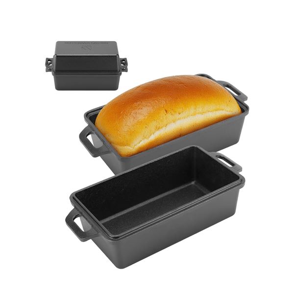 1 2PC Set of Pre Seasoned Cast Iron Loaf Pan Set 9"x5"