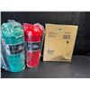 Image 1 : 1 2-Pack of Teal and Red Blender Bottles - New