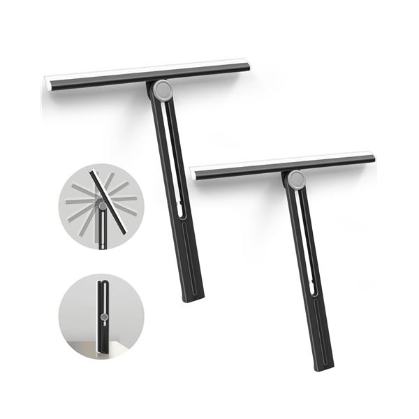 2 2-Packs of Newe Shower Squeegees for Glass (11") All-Purpose Rotating Squeegees - New