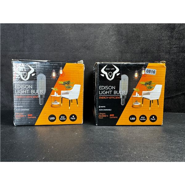 2 8-Packs of 6W Edison Style Bulbs E12 Socket - New