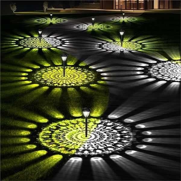 8-Pack of Solar Pathway LED Lights for Lawn/Garden - New