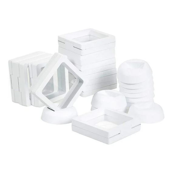 30PC Floating 3D Transparent Display Frames for Coins/Jewelry/Collectibles - New