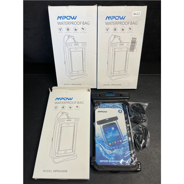 3 MPOW Waterproof Bags/Phone Pouches - Keeps Phone/Items Dry - Brand New