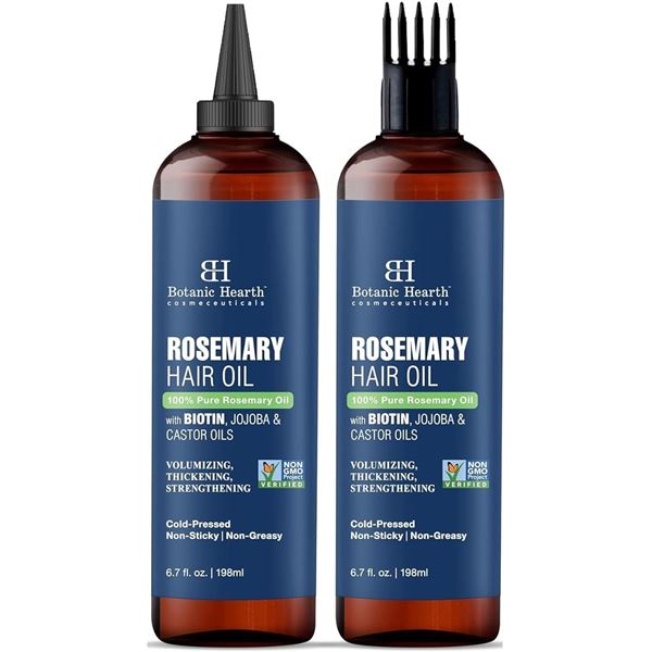 2-Pack of Botanic Hearth Rosemary Hair Oils (198mL) Volumizing, Thickening, Strengthening - New