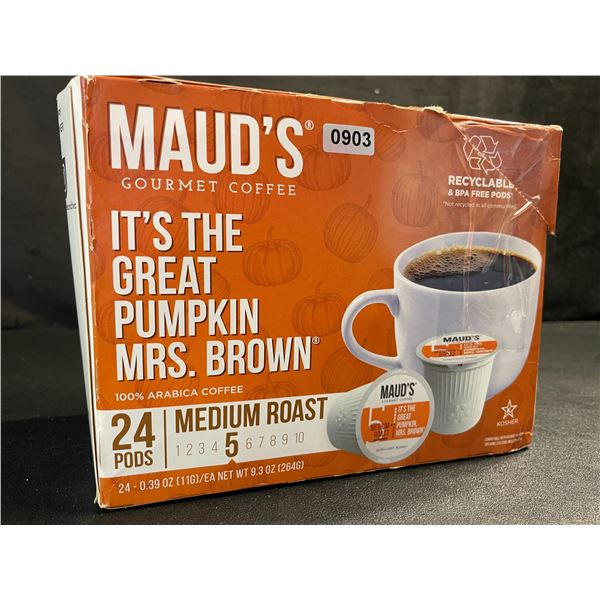 1 Box of Maud's Pumpkin Coffee Pods - 24 Pods Included - New