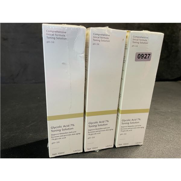 3 Gylcolic Acid 7% Toning Solution (100ml) Improves Blemishes/Acne & Prevents Skin Aging - New