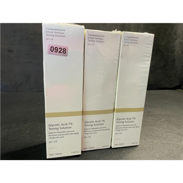 3 Gylcolic Acid 7% Toning Solution (100ml) Improves Blemishes/Acne & Prevents Skin Aging - New