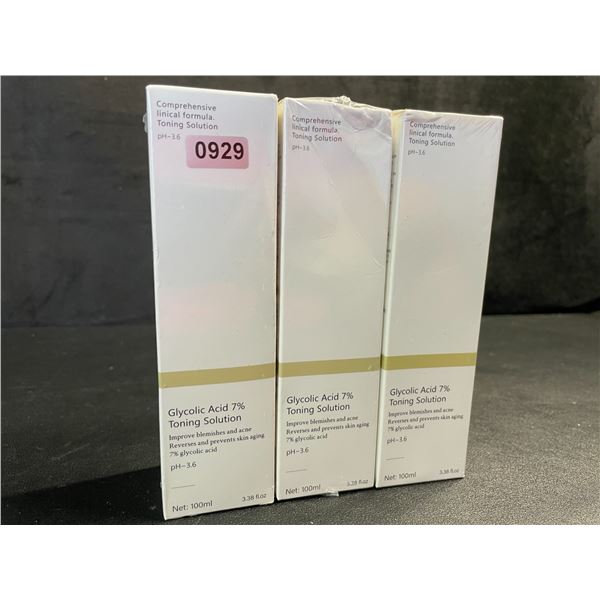 3 Gylcolic Acid 7% Toning Solution (100ml) Improves Blemishes/Acne & Prevents Skin Aging - New