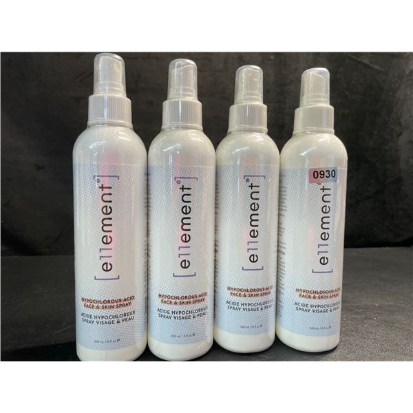 4 Bottles of e11ement Hypochlorous Acid Face & Skincare Sprays - 240ml Each - New Sealed