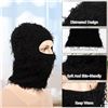 Image 4 : 3 2-Packs of Fuzzy Balaclava Face Masks for Men/Women - Black/White Color (6 Total) - New