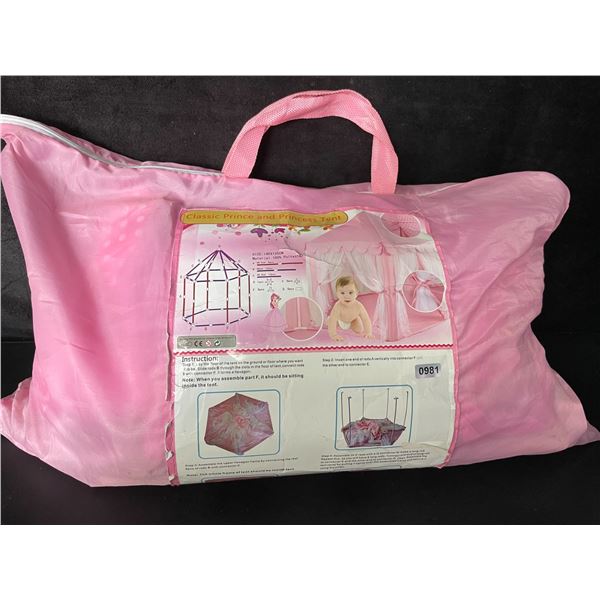1 Classic Princess Play Tent for Girls - 140 x 135cm - New (Assembly Required)