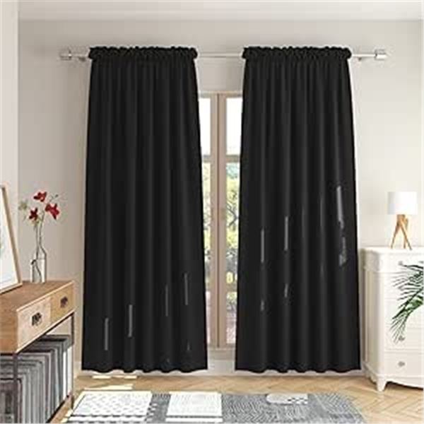 1 Pack of Black Blackout Curtains (2 Panels Included) 84" Long; 52" x 84" Size - Brand New