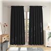 Image 1 : 1 Pack of Black Blackout Curtains (2 Panels Included) 84" Long; 52" x 84" Size - Brand New