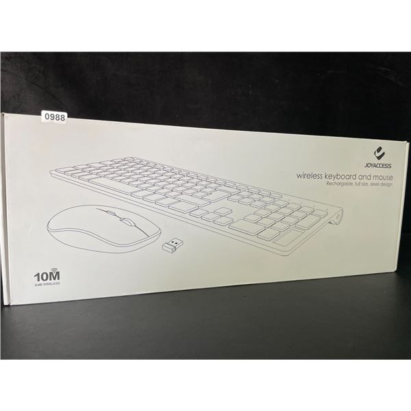 1 Wireless Keyboard & Mouse Set - Rechargeable; Full-Size; Sleek Design - New