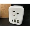 Image 3 : 2-Pack of European Travel Plug Adapters - Wall Plug Extenders/Multi-Outlet Wall Plugs - New