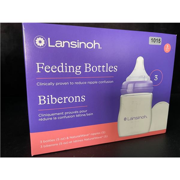 Lansinoh 3-Pack of Baby Feeding Bottles (5oz) with NaturalWave Nipples - New