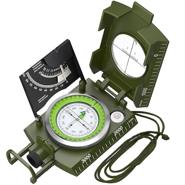 1 Proster Professional Hiking Compass; Metal Waterproof Pocket Compass Tool - Brand New