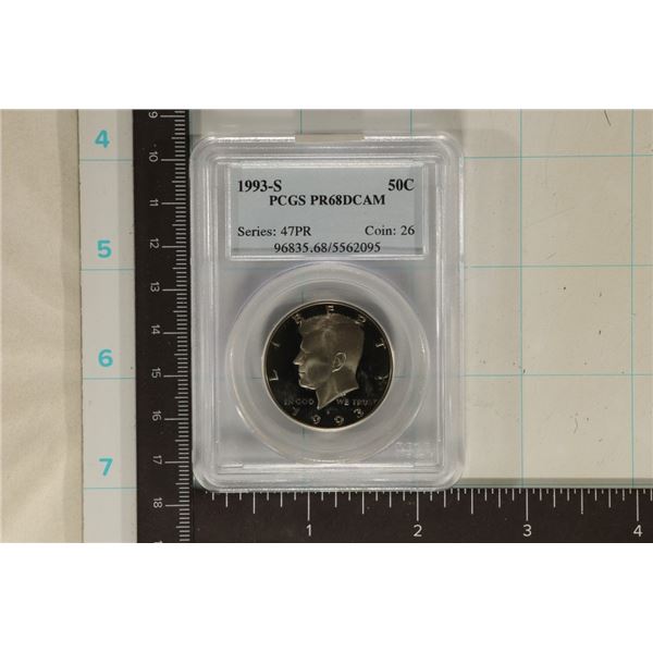 1993-S KENNEDY HALF DOLLAR PCGS PR68 DCAM