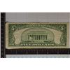 Image 2 : 1953 US $5 SILVER CERTIFICATE BLUE SEAL