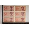 Image 1 : 6-CRISP UNC INDONESIA 50 SEN BANK NOTES