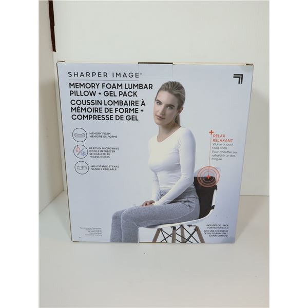 COUSSIN LOMBAIRE EN MOUSSE À MÉMOIRE DE FORME SHARPER IMAGE