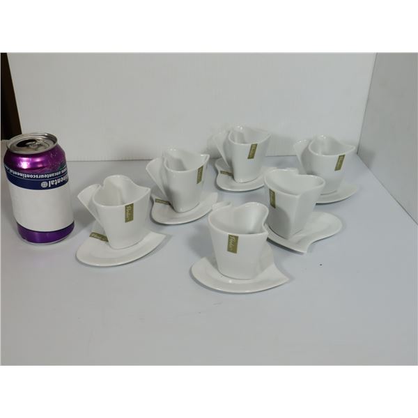 LOT DE 6 TASSES À ESPRESSO VERADICI EN FORME DE CŒUR