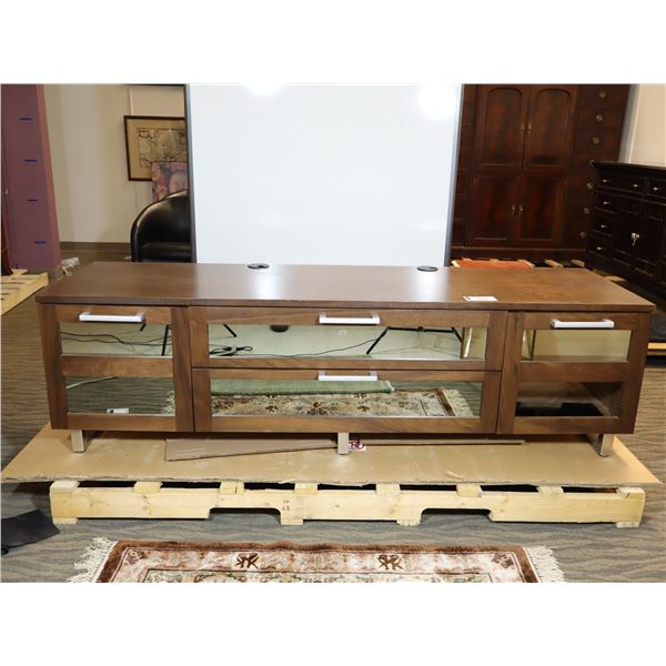 STAND DE DIVERTISSEMENT BOIS/VERRE 77"x22"x22"