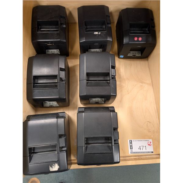 LOT: 7 IMPRIMANTES DE REÇUS STAR *SANS CABLES* MODELES ASST.