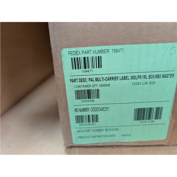 BTE DE 8 ROULEAUX D'ÉTIQUETTES  4"x8" (360 PAR ROULEAU)