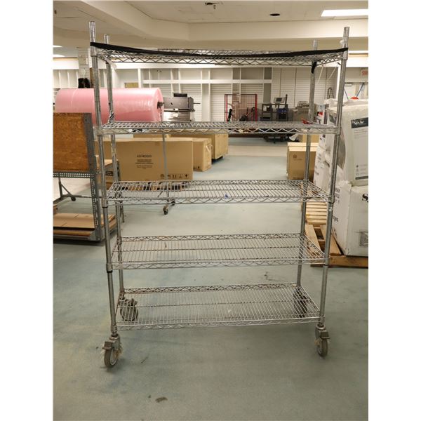 ÉTAGÈRE MOBILE 5 TABLETTES 48"x18x"69"