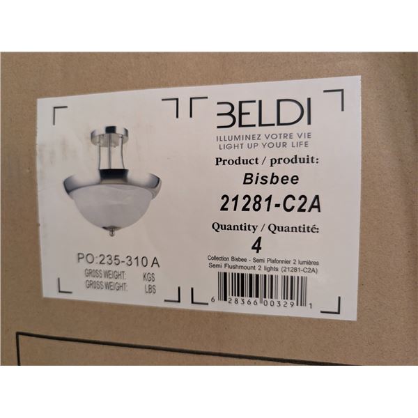 BTE DE 4 LUMIERES DE PLAFOND BELDI BRISBI 21281-C2A
