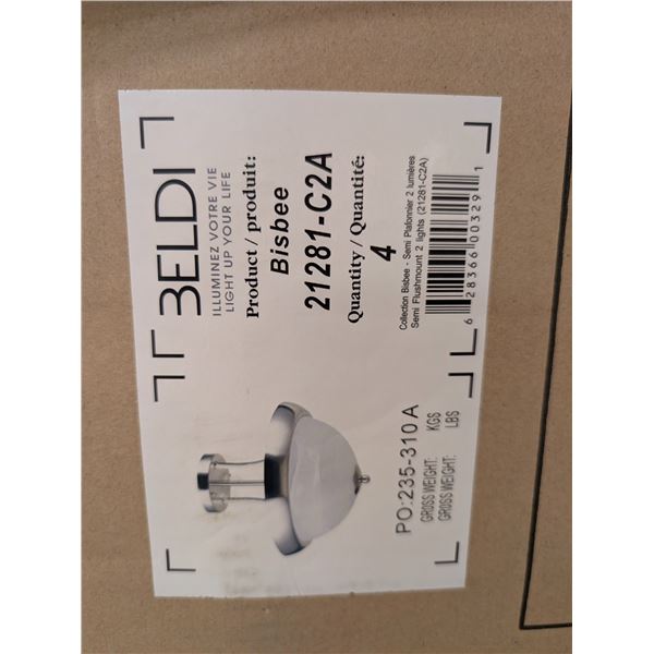 BTE DE 4 LUMIERES DE PLAFOND BELDI BRISBI 21281-C2A