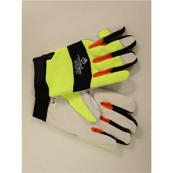 LOT: 5 GANTS DE TRAVAIL JAUNE GR:L/9