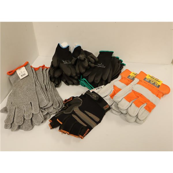 LOT DE 15+ GANTS DE TRAVAIL ASST