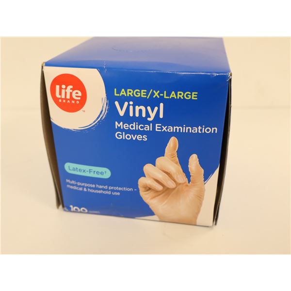 BTE DE 100 GANTS D'EXAMINES MEDICALE VINYL GR:XL