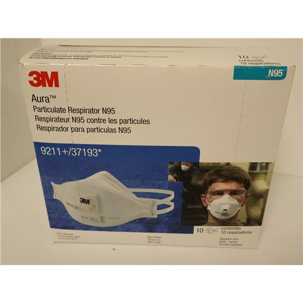 BTE DE 12 PQT DE 10 RESPIRATEUR N95 CONTRE LES PARTICULES 3M AURA 9211+/37193*