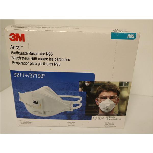 BTE DE 12 PQT DE 10 RESPIRATEUR N95 CONTRE LES PARTICULES 3M AURA 9211+/37193*