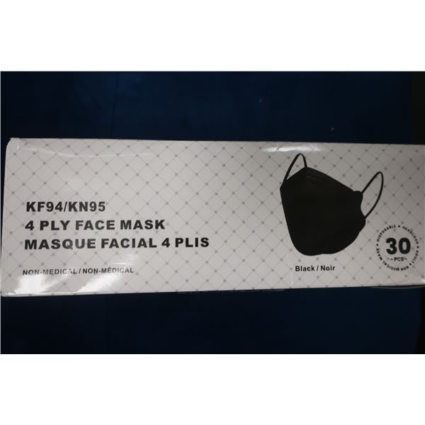 LOT DE 60btes DE 30pcs MASQUES KN95 4PLIS NOIR
