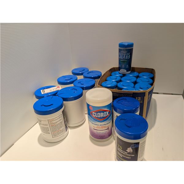 LOT: 19 PQT DE LINGETTES DÉSINFECTANTES ASST