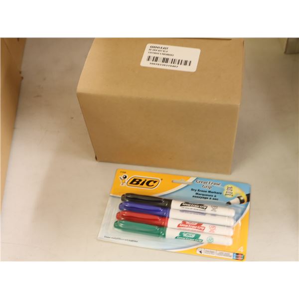 LOT: 4 CTN DE 12 BTE DE 6pkgs MARQUEURS À ESSUYAGE À SEC  BIC