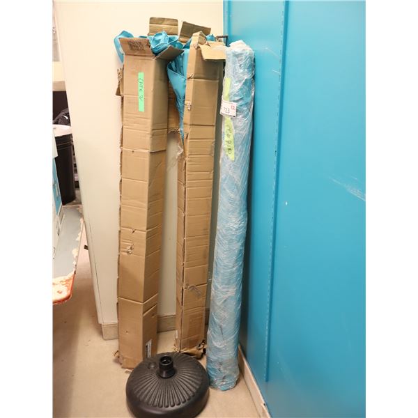 LOT DE 3 PARASOLS DE PATIO VERT (1 BASE INCLUS)