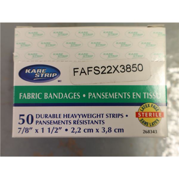 LOT: 80 PQT DE 50 PANSEMENTS EN TISSU 7/8"x1.5"