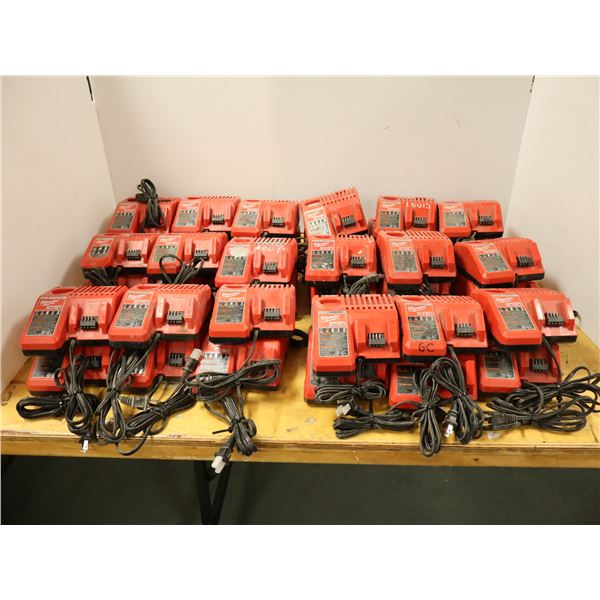LOT DE 36 CHARGEURS MILWAUKEE