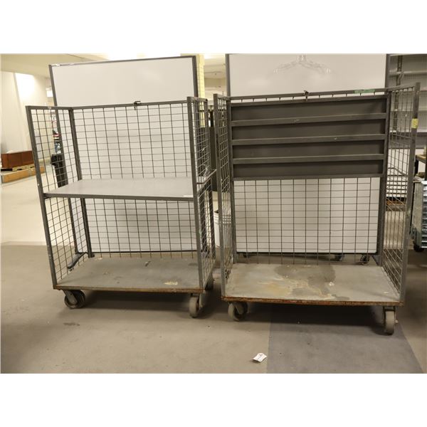 CAGE MOBILE 45"x24"x60" AVEC ÉTAGÈRE (GRIS)