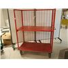 Image 1 : CAGE MOBILE 45"x24"x60" AVEC ÉTAGÈRE (ROUGE)