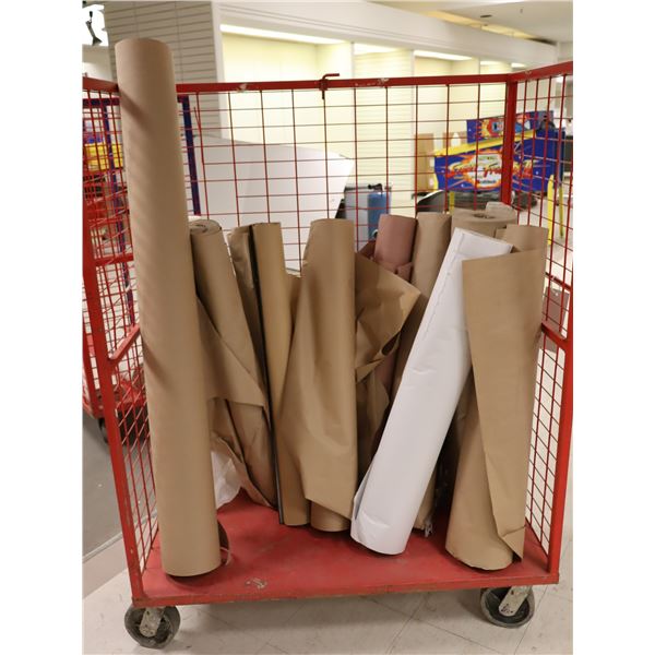 CAGE MOBILE 45"x24"x60" AVEC ÉTAGÈRE (ROUGE) AVEC 13 ROULEAUX DU PAPIER ARTISINAL